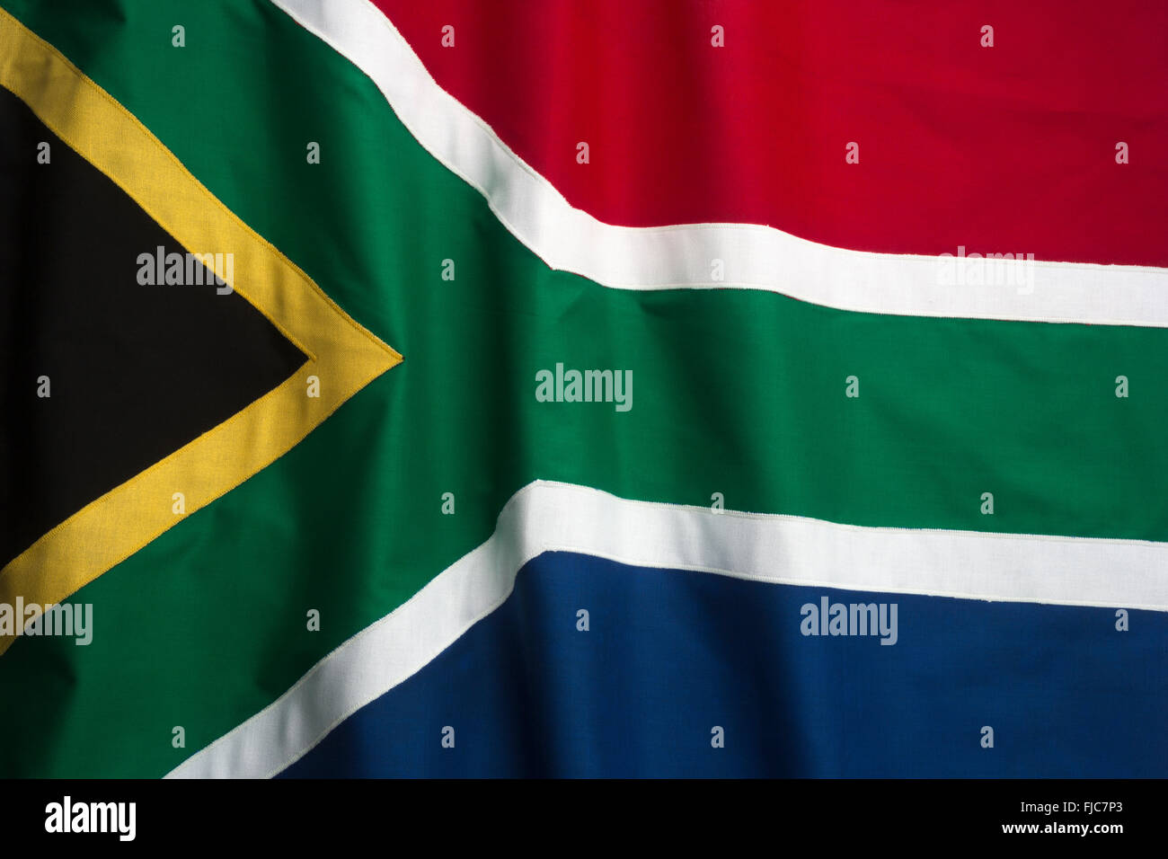 Drapeau sud-africain fait de coton cousu BUNTING Banque D'Images