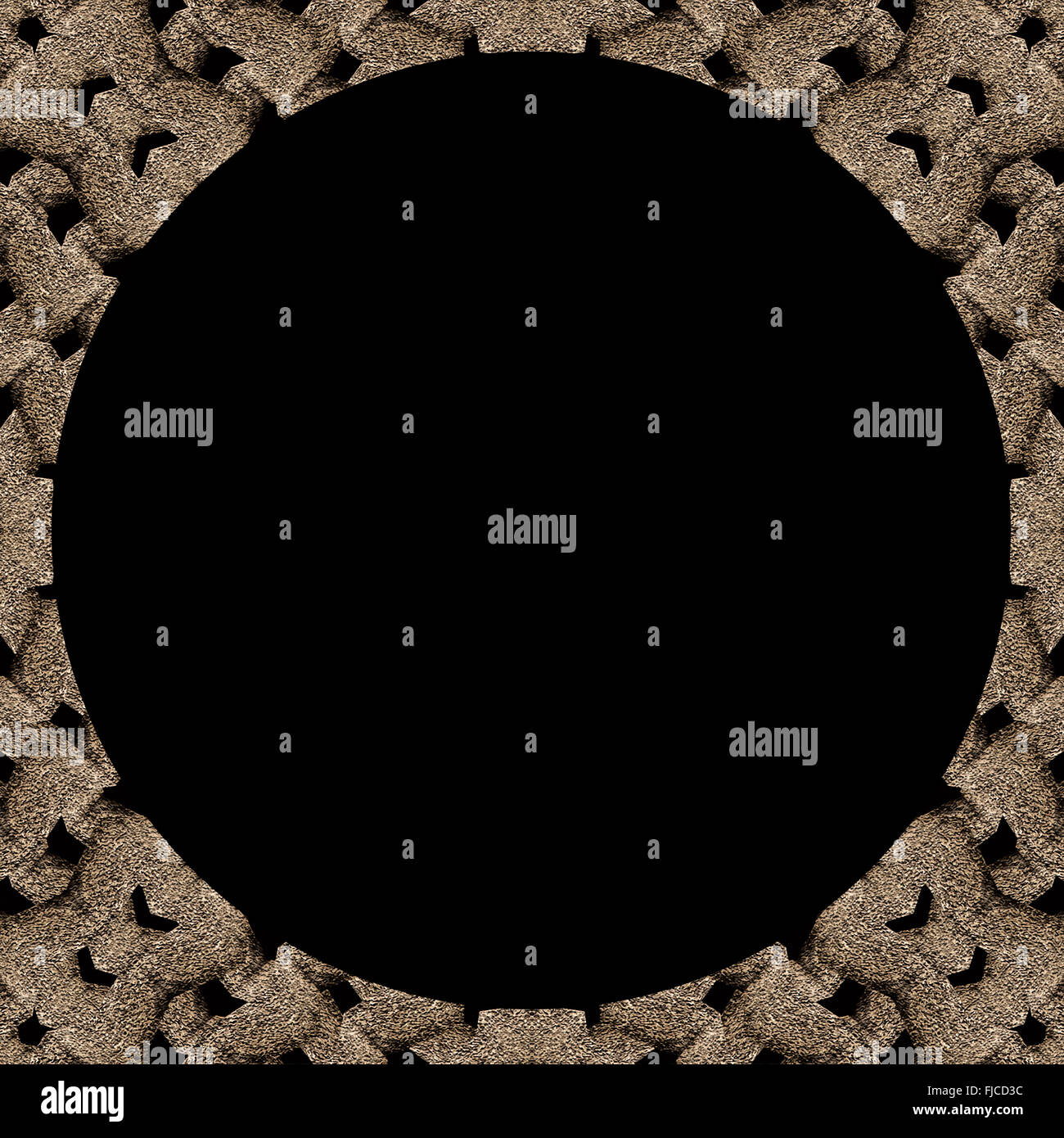 Art numérique abstrait géométrique style islamique tehcnique transparente complexe motif mosaïque de couleurs brun pâle contre Banque D'Images