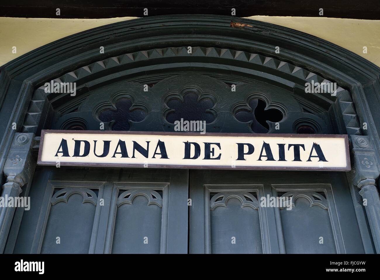 Porte - Personnalisé - Aduana de Paita à PAITA. .Département de Piura au Pérou Banque D'Images