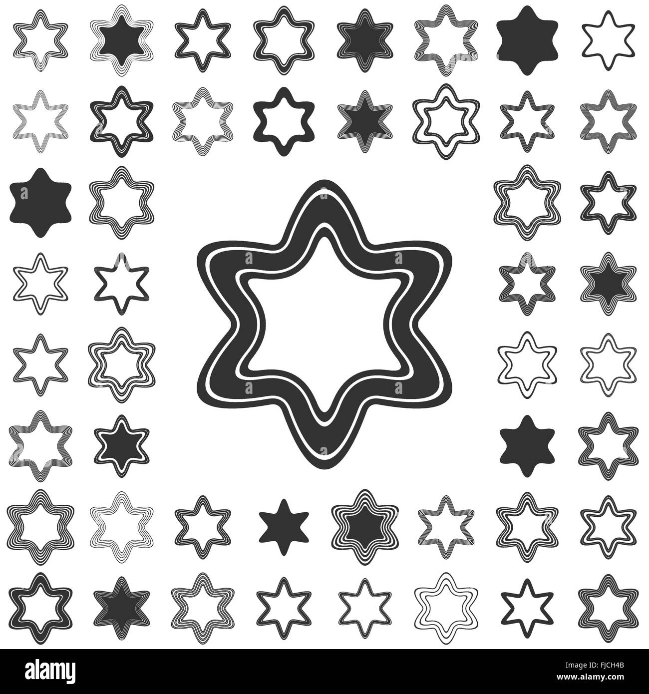 L'icône de la ligne star set design Illustration de Vecteur