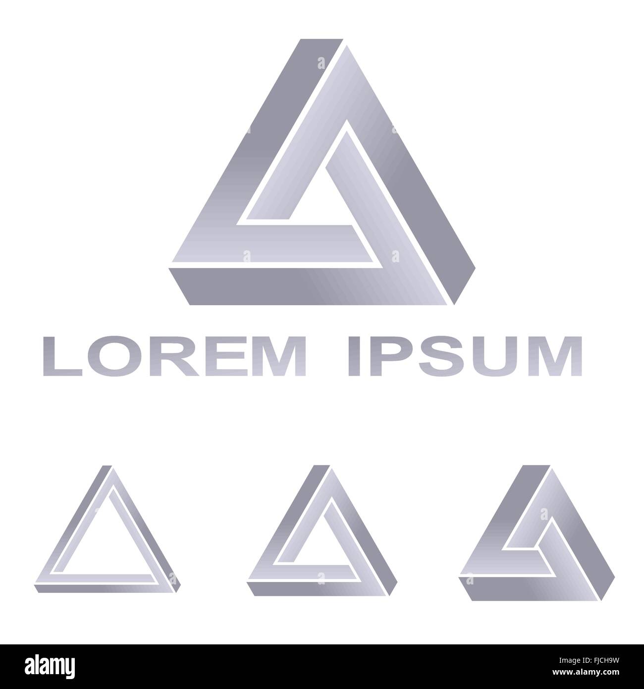 Triangle de Penrose argent set design Illustration de Vecteur