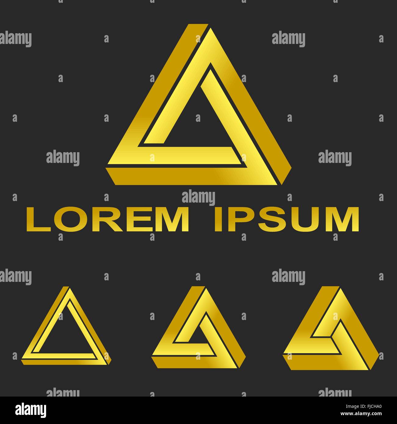 Golden triangle de Penrose de symboles de la technologie Illustration de Vecteur