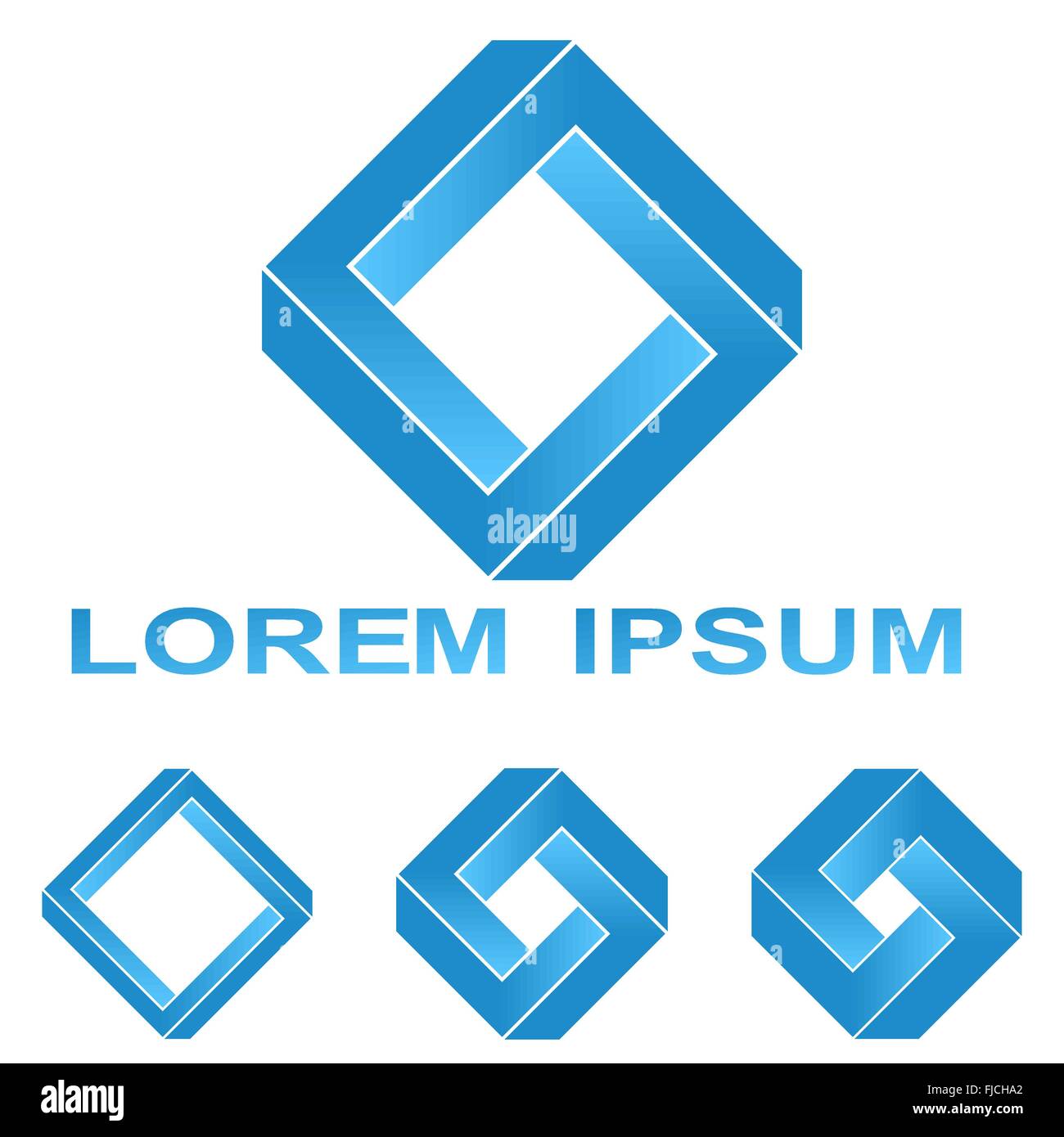 Penrose bleu symbole de l'entreprise set design rectangle Illustration de Vecteur