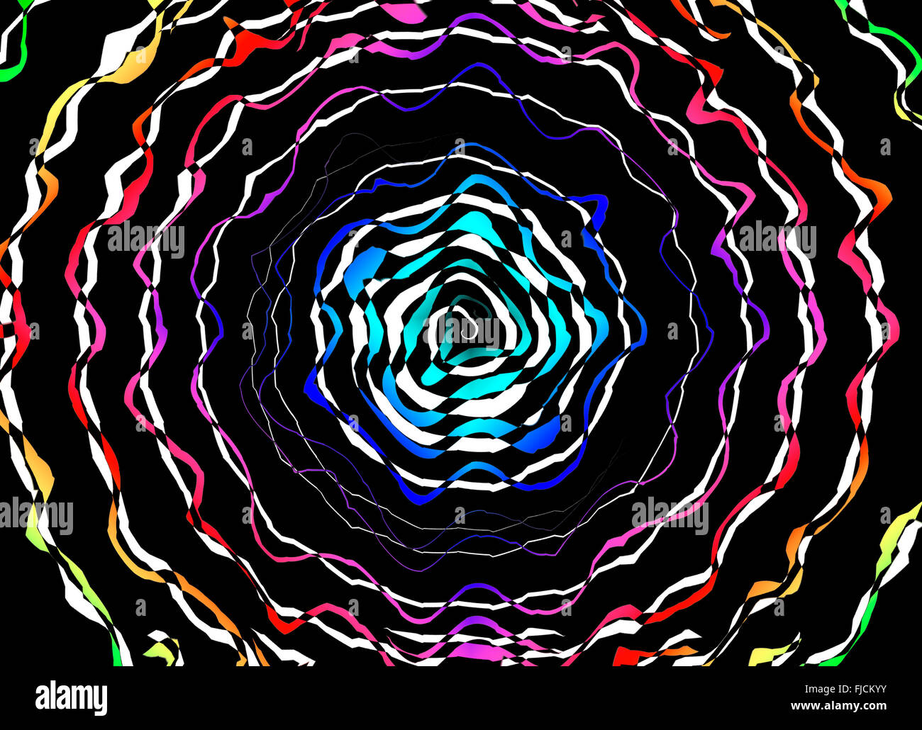 Hypnose psychédélique fond swirl illusion optique illustration Banque D'Images