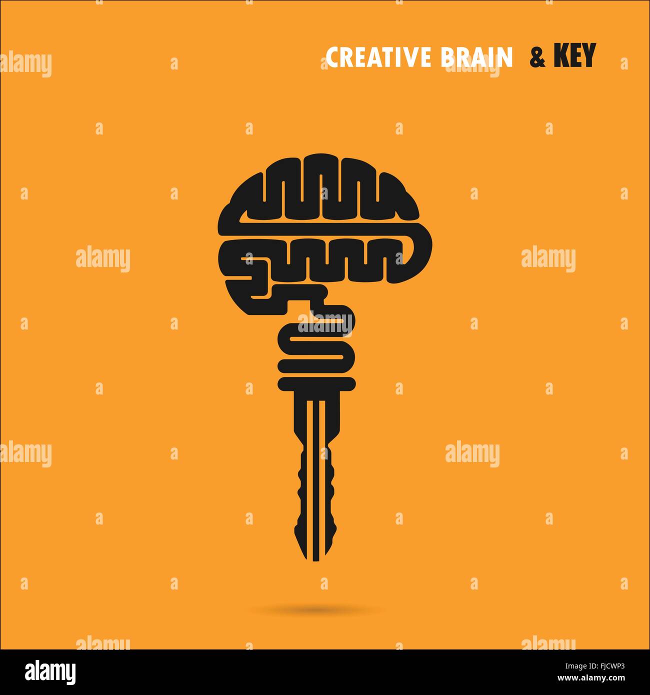 Signe du cerveau créatif avec symbole de clé. Clé du succès.Concept d'idées d'inspiration, d'innovation, d'invention, la pensée efficace Illustration de Vecteur