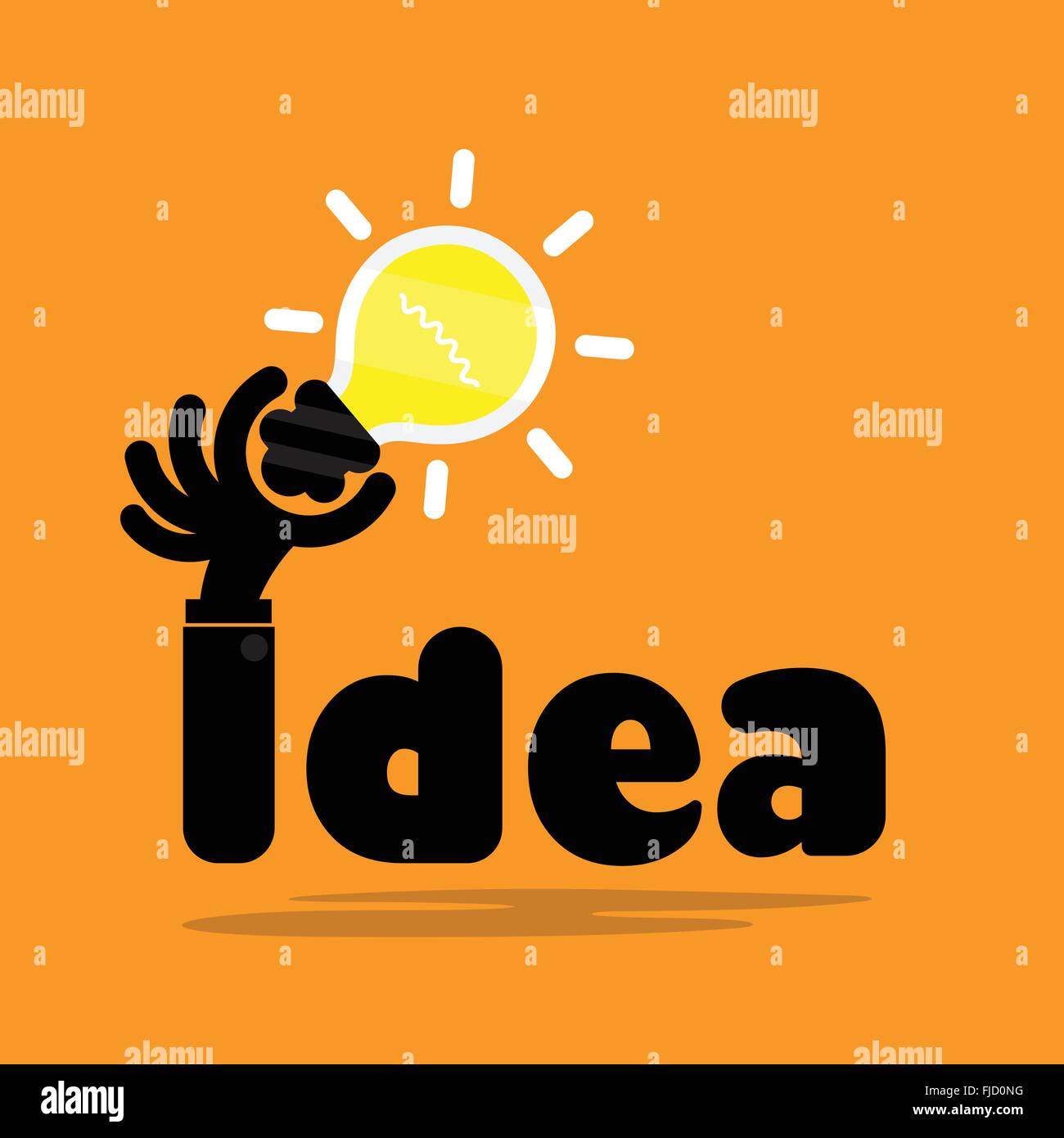Ampoule idée créative,modèle plat.Concept d'idées d'inspiration, d'innovation, d'invention, de la pensée, de la connaissance efficace Illustration de Vecteur