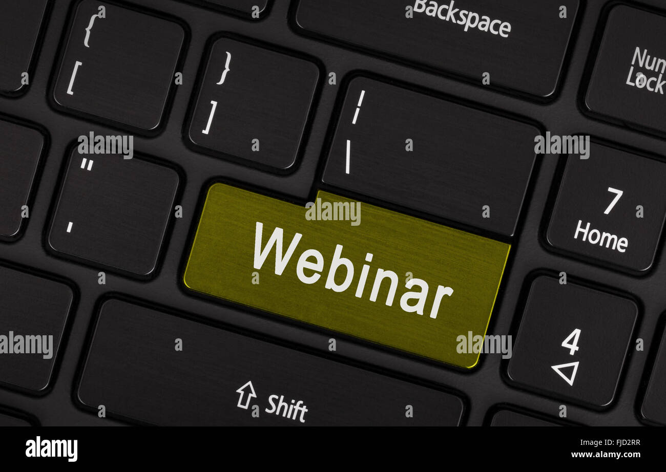 Webinaire sur la touche Entrée du clavier portable marron Banque D'Images