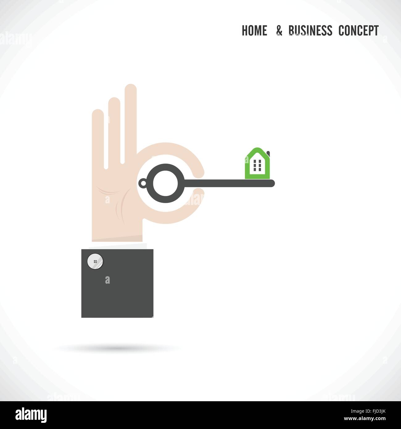 L'icône de clé et house résumé vecteur conception logo avec concept d'entreprise.Corporate Business creative logo symbole. Illustration de Vecteur