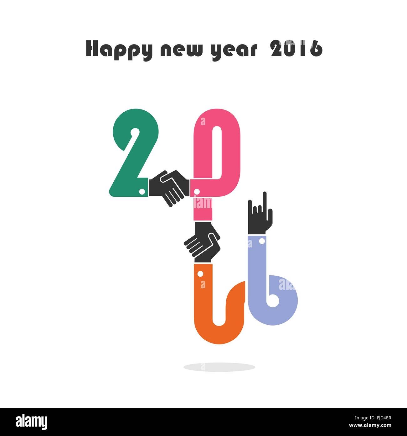 Bonne Année 2016 Carte de voeux colorée.design.Vector illustration pour la maison de design. Partie poster, cartes de vœux Illustration de Vecteur