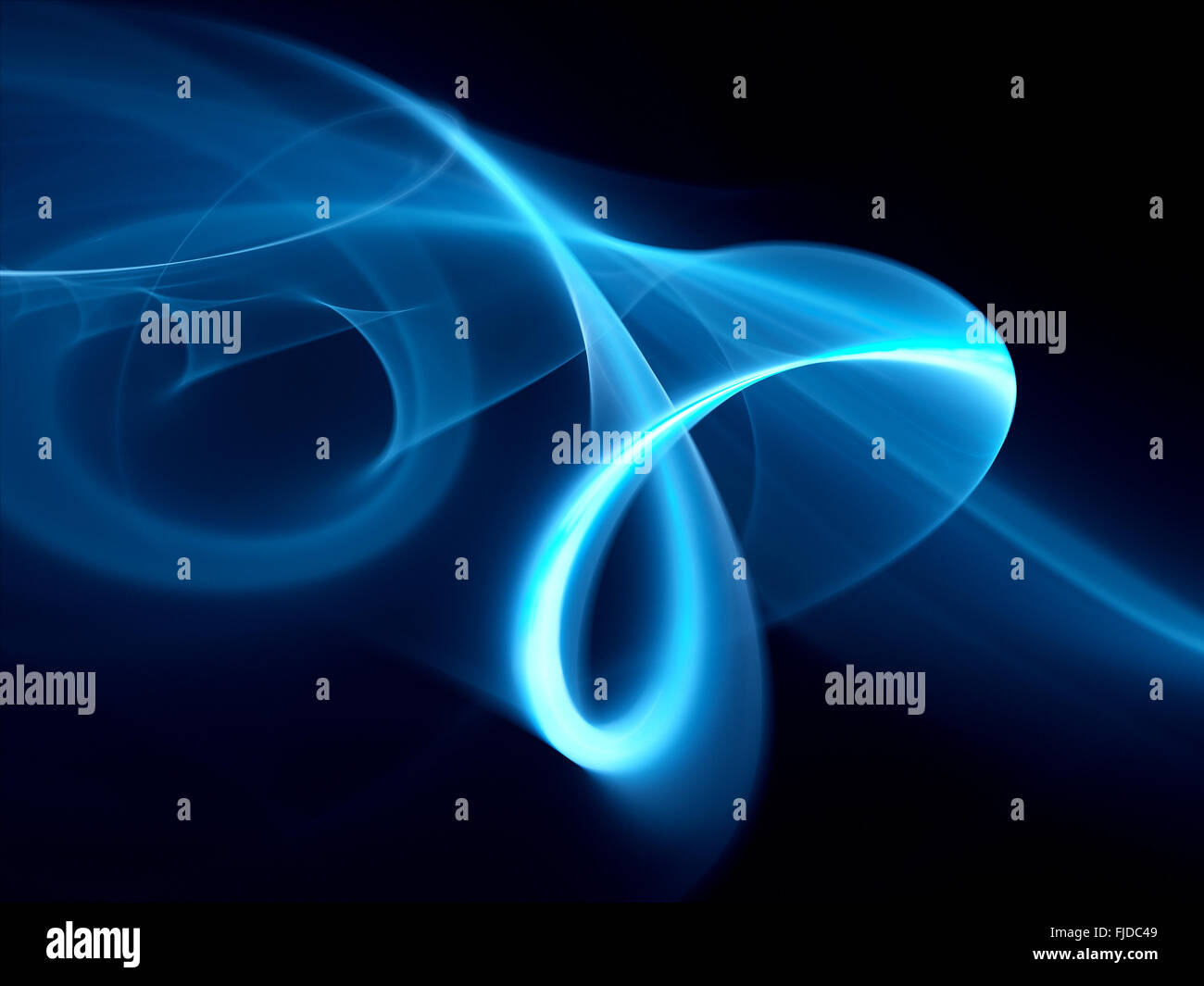 Lumineux bleu dans l'espace courbe fractale, technology, générée par ordinateur abstract background Banque D'Images