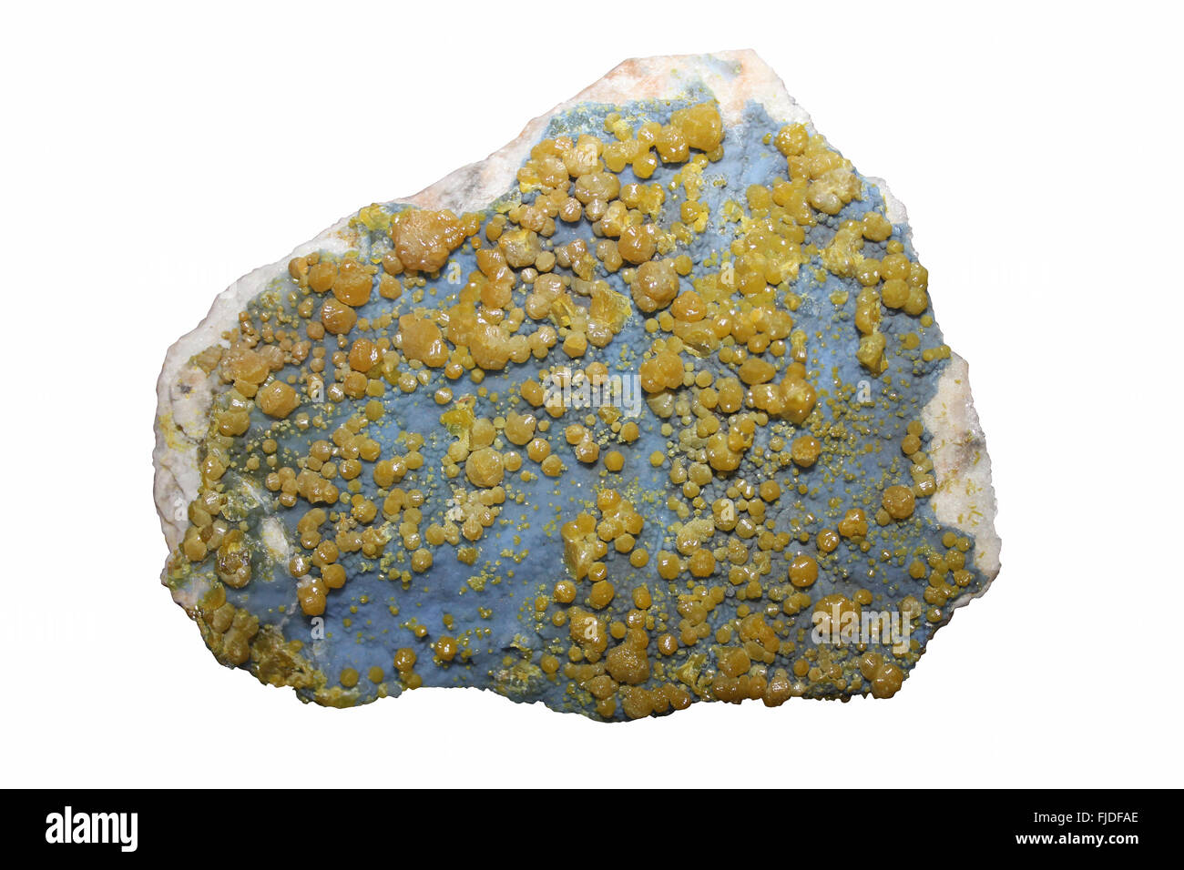 Pyromorphite sur Plumbogummite Banque D'Images