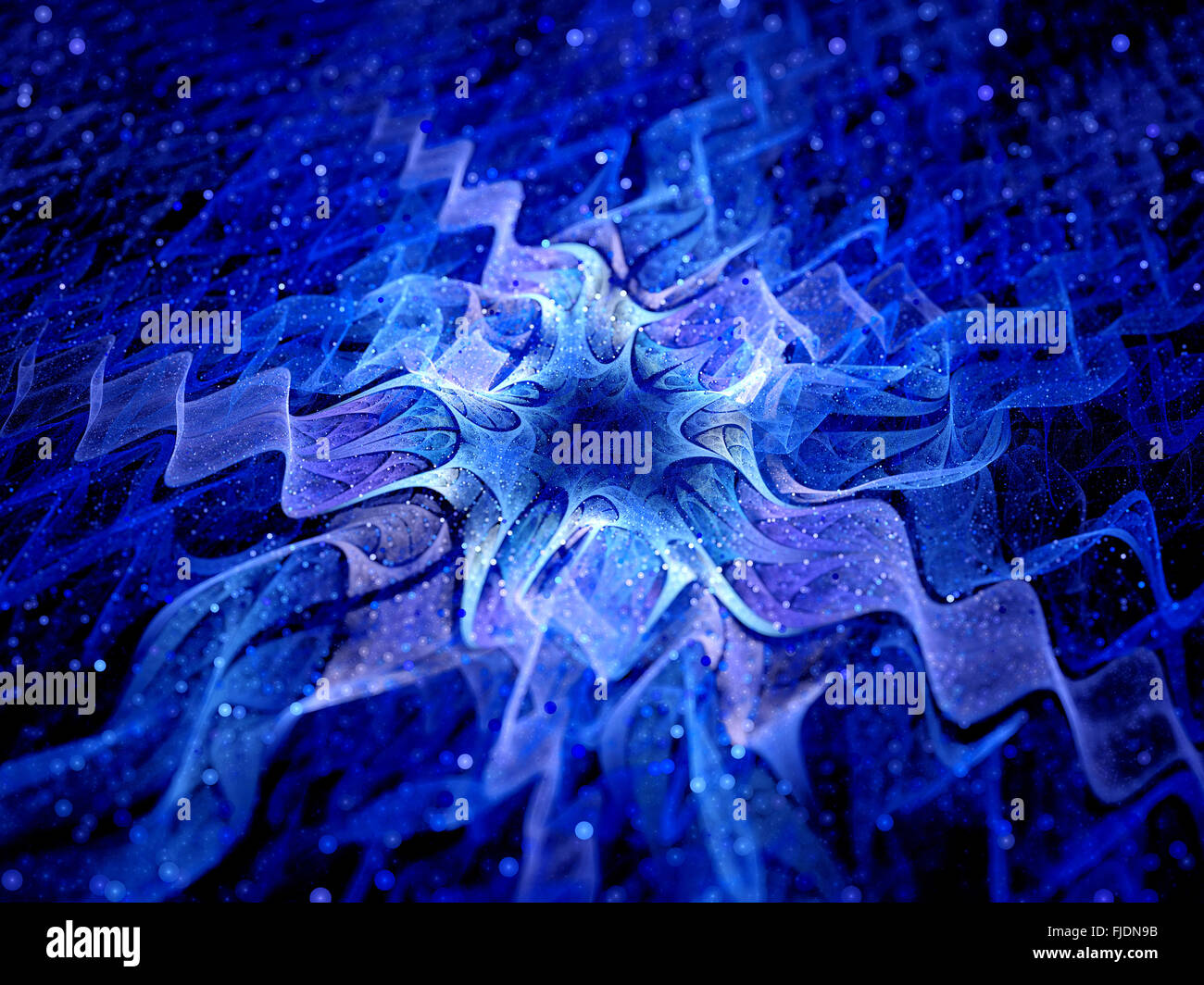 Arrière-plan lumineux magique ondulées avec des particules, générée par ordinateur abstract background Banque D'Images