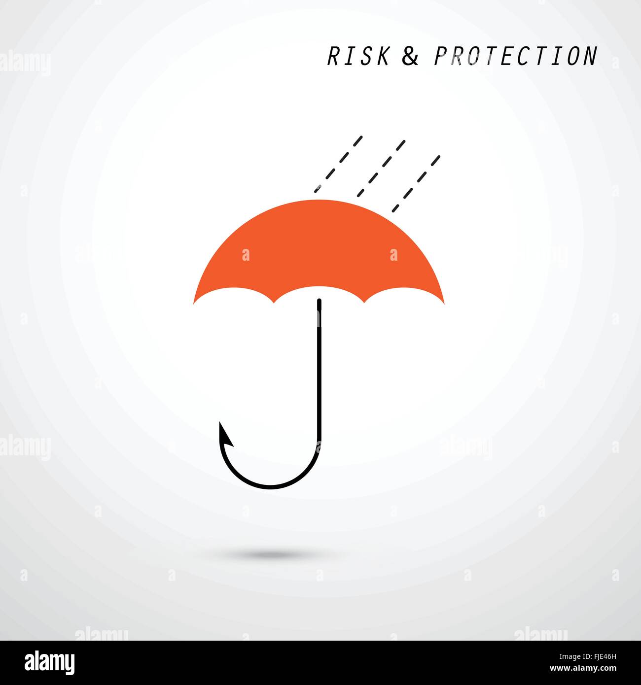 Crochets et parapluie rouge. Piège et concept de sécurité. La protection de l'entreprise et idée. Vector illustration Illustration de Vecteur