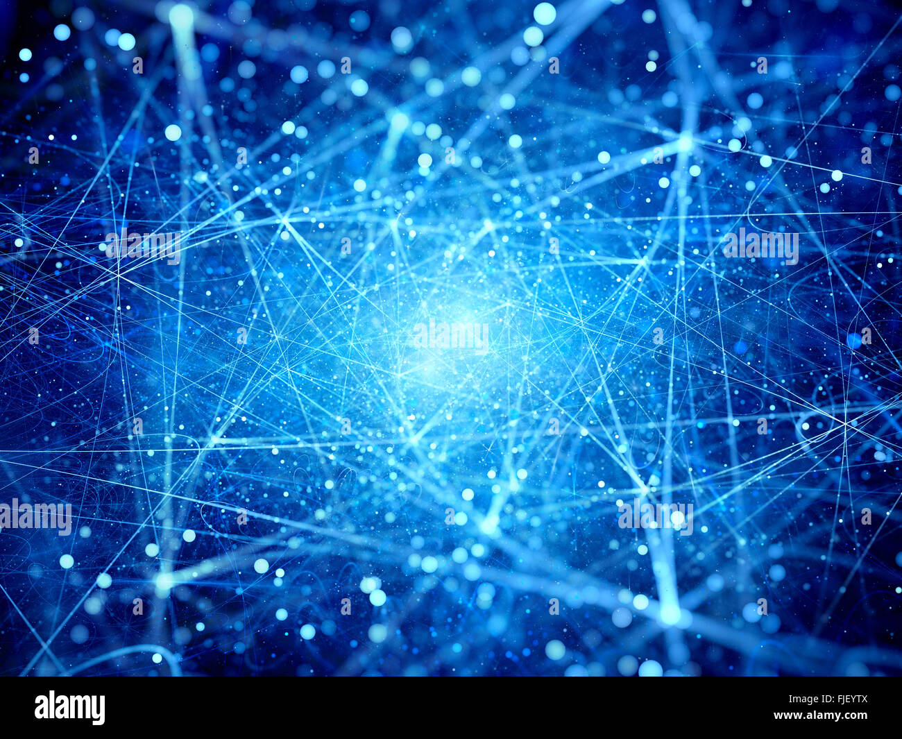 De multiples connexions rougeoyant dans l'espace, générée par ordinateur abstract background Banque D'Images
