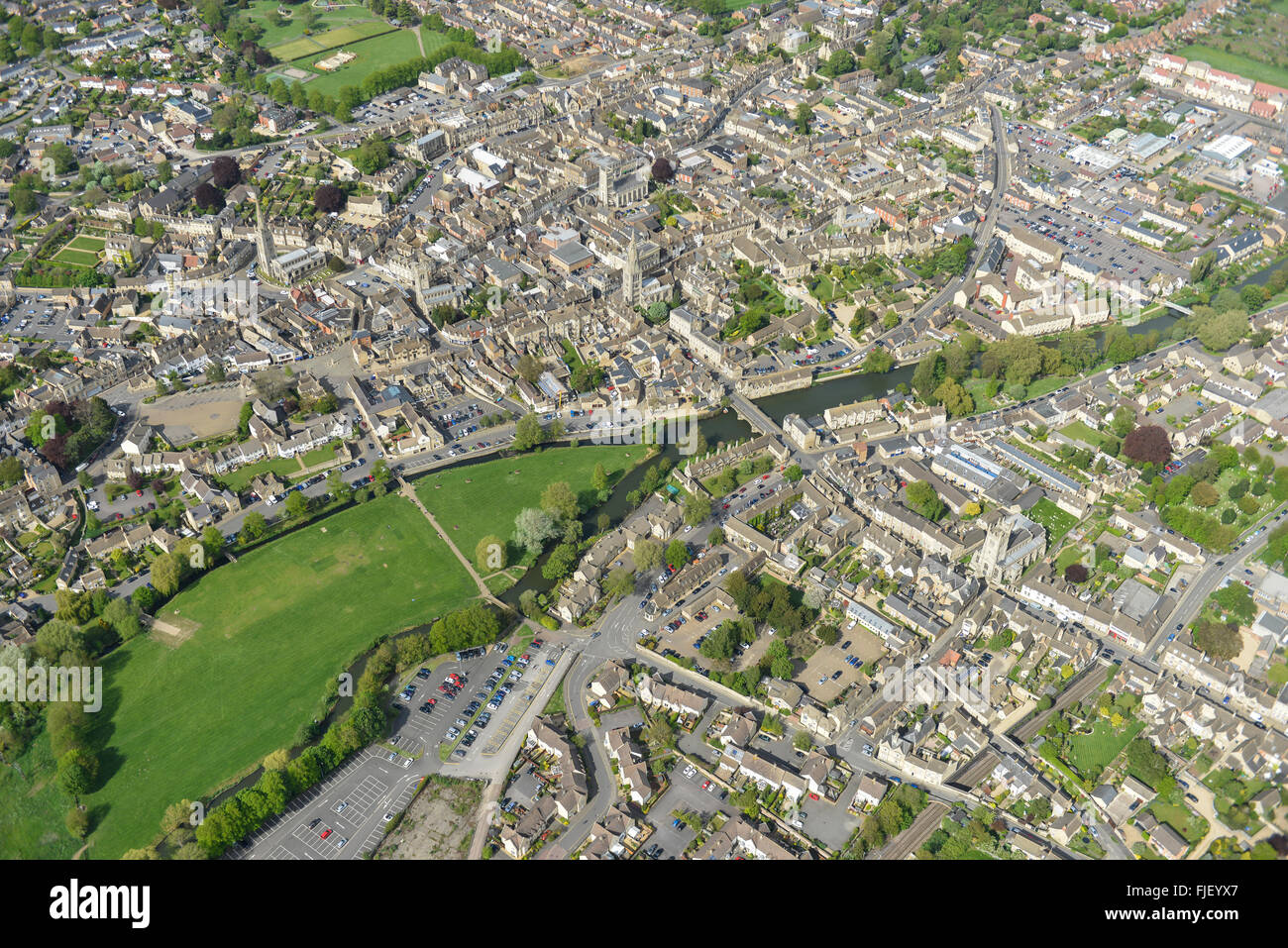 Général vues aériennes de la ville de Stamford Lincolnshire Banque D'Images