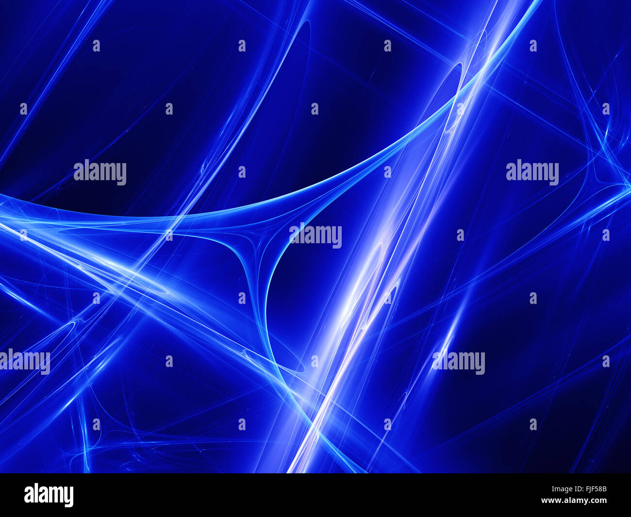 La technologie rougeoyant bleu des courbes dans l'espace, computer generated abstract background Banque D'Images