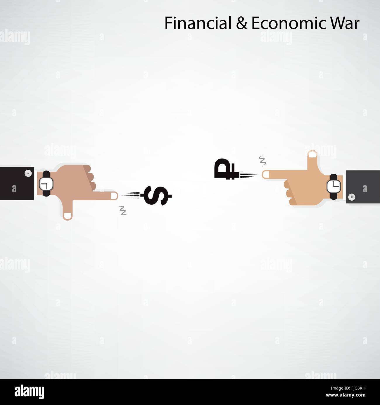 La main d'affaires financières ou de prise de guerre économique concept, idée d'entreprise .Vector illustration Illustration de Vecteur