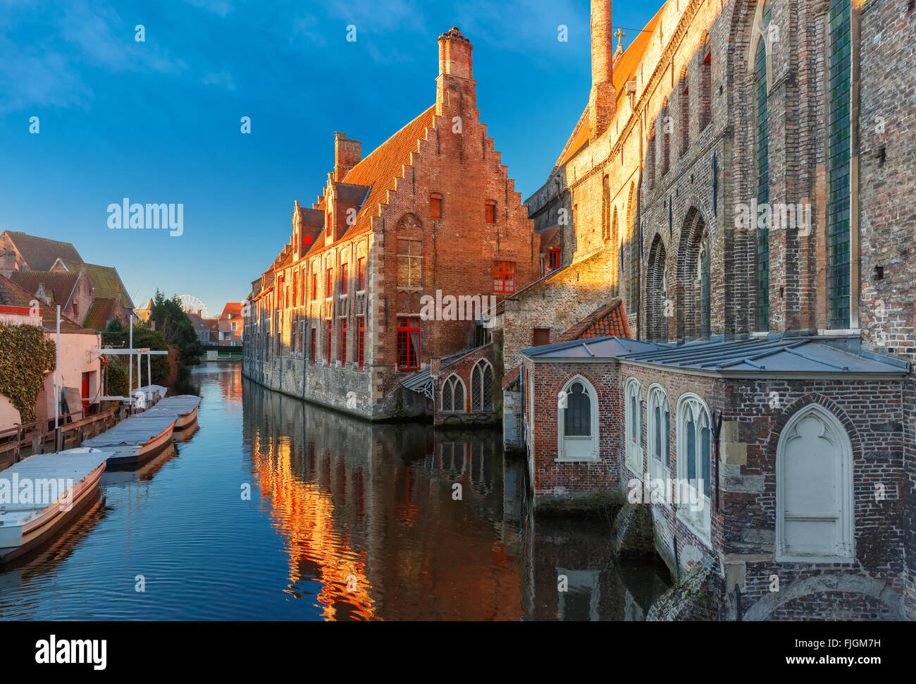 De l'hôpital Saint John dans le matin, Bruges Banque D'Images