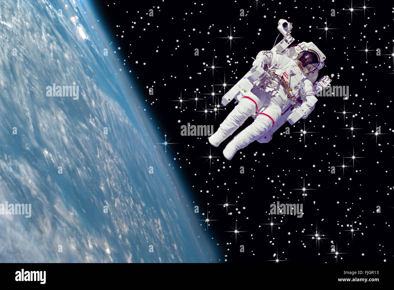 Image de la NASA la terre de l'astronaute de l'espace étoile flottante Banque D'Images