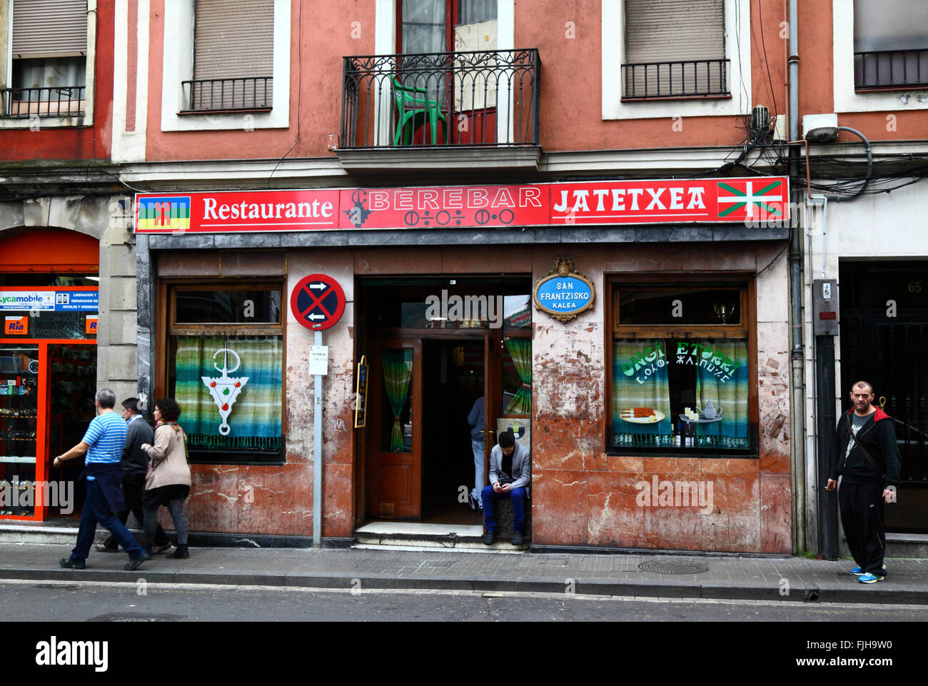 Restaurant berbère dans la Calle San Francisco Bilbao, Pays Basque, Espagne Banque D'Images