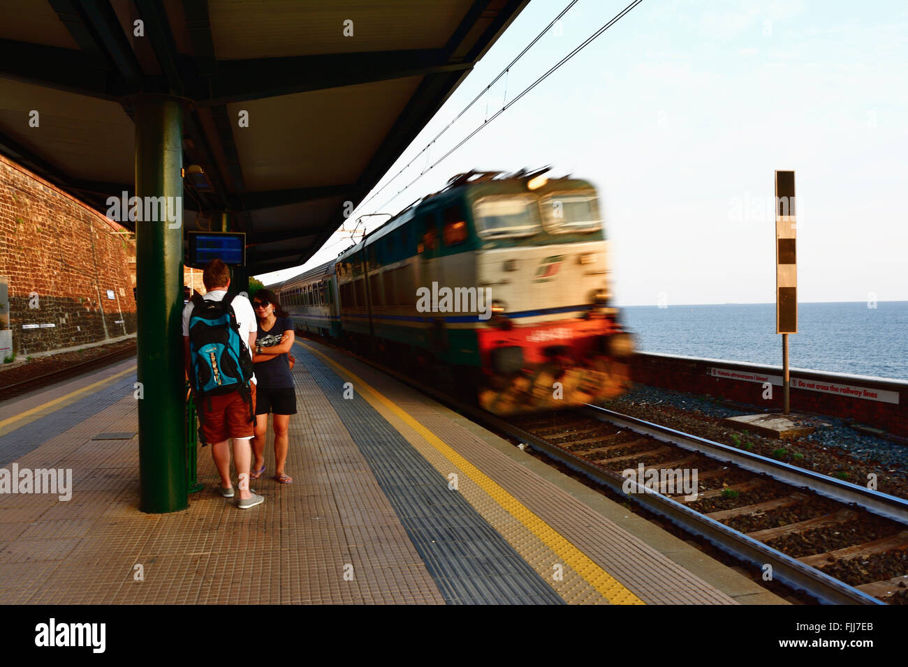 La gare ferroviaire Manarola. Cinque Terre, La Spezia, ligurie, italie Banque D'Images