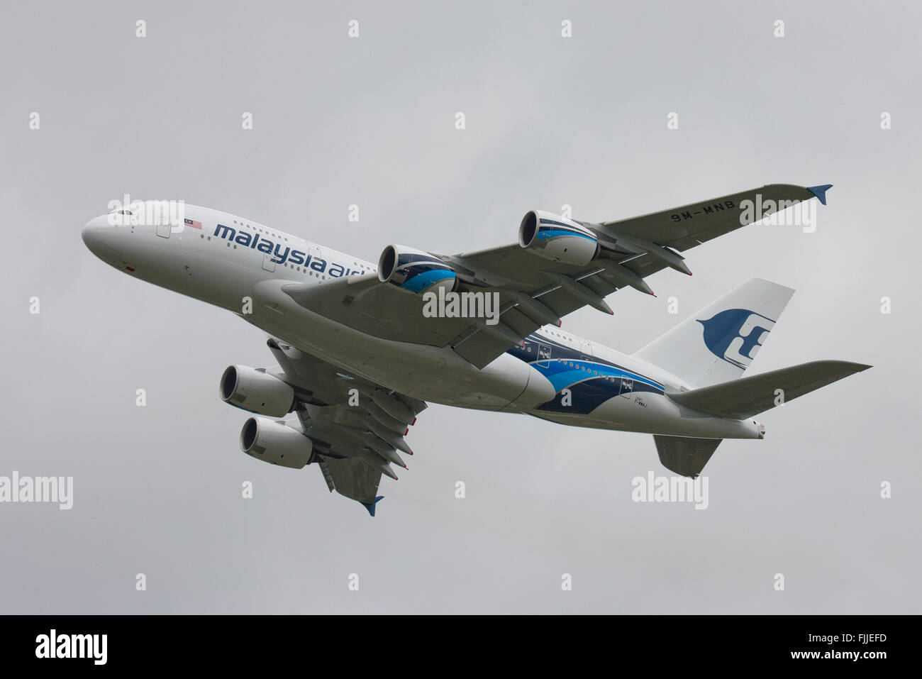 Un avion de ligne Airbus A380 de Malaysia Airlines Banque D'Images