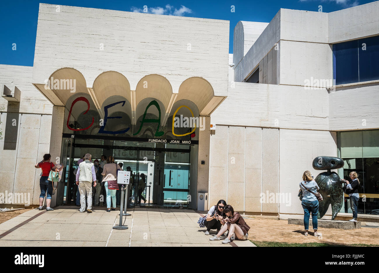 Joan Miro Fondation Musée d'art moderne dans le quartier Montjuic, Barcelone, Espagne Banque D'Images