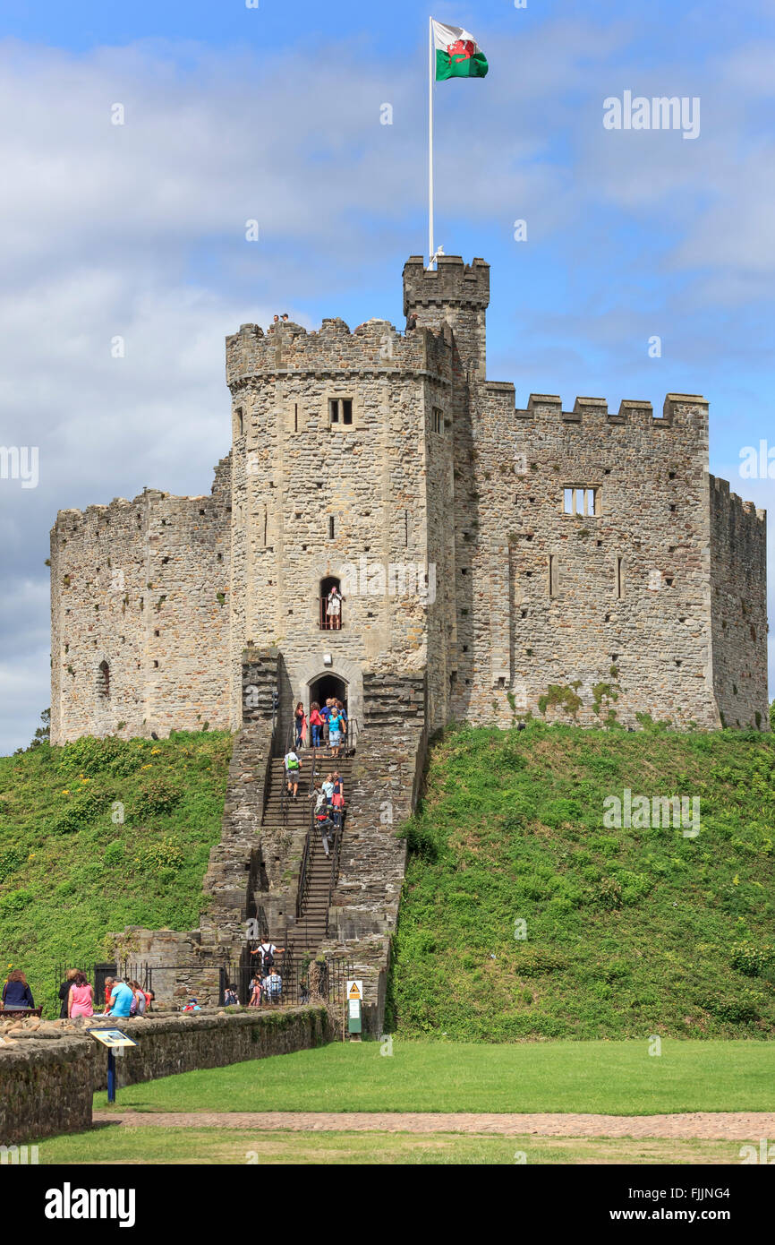 Le château de Cardiff garder dans le parc du château. Banque D'Images