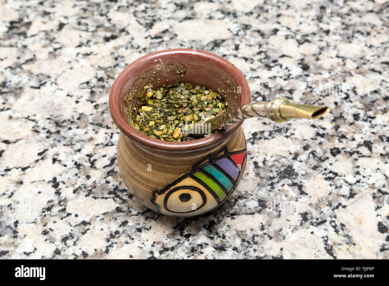 Tasse de thé mate fini et lavé Banque D'Images