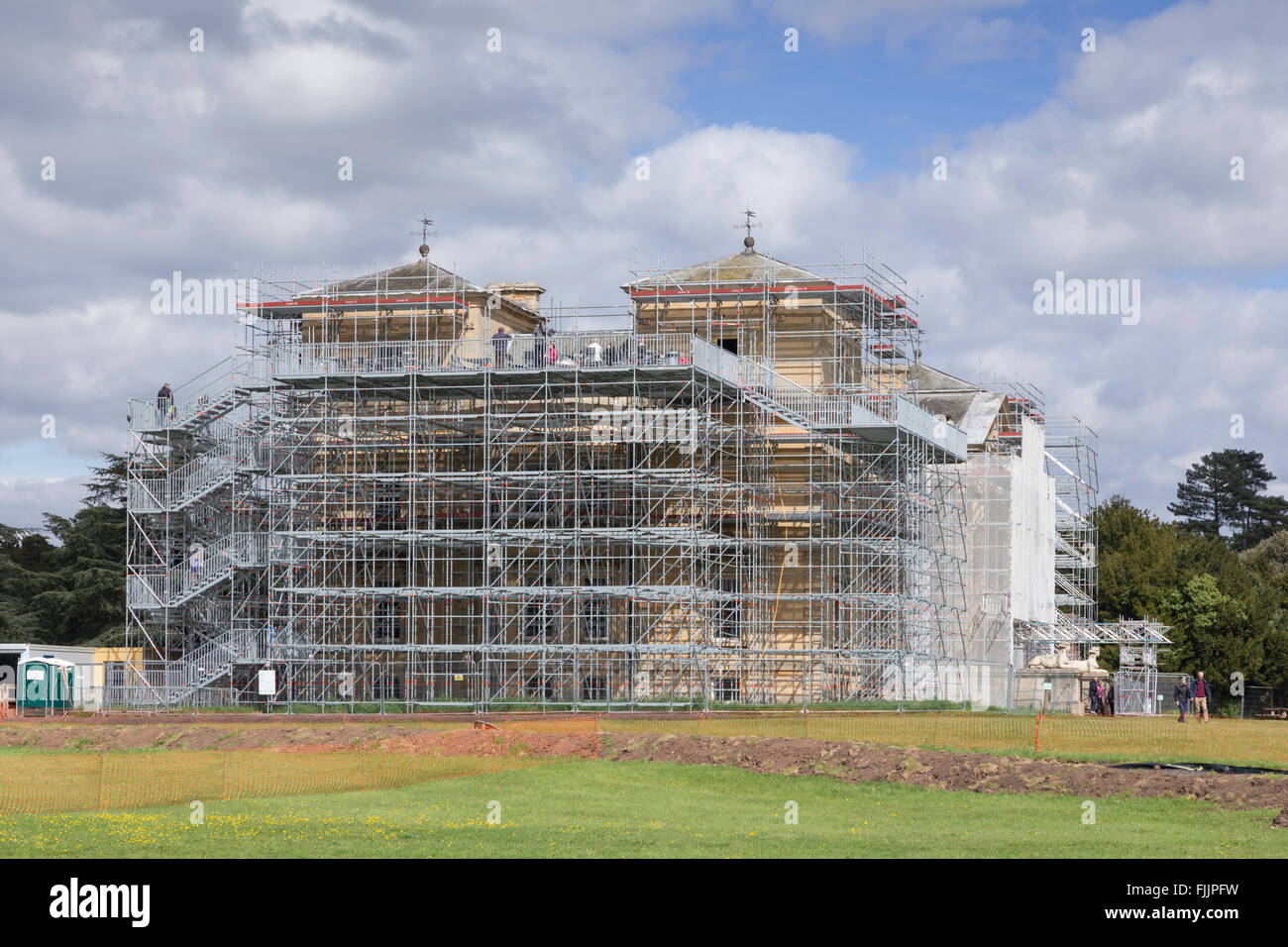 Échafaudages Croome Court, Worcestershire, Angleterre, RU Banque D'Images