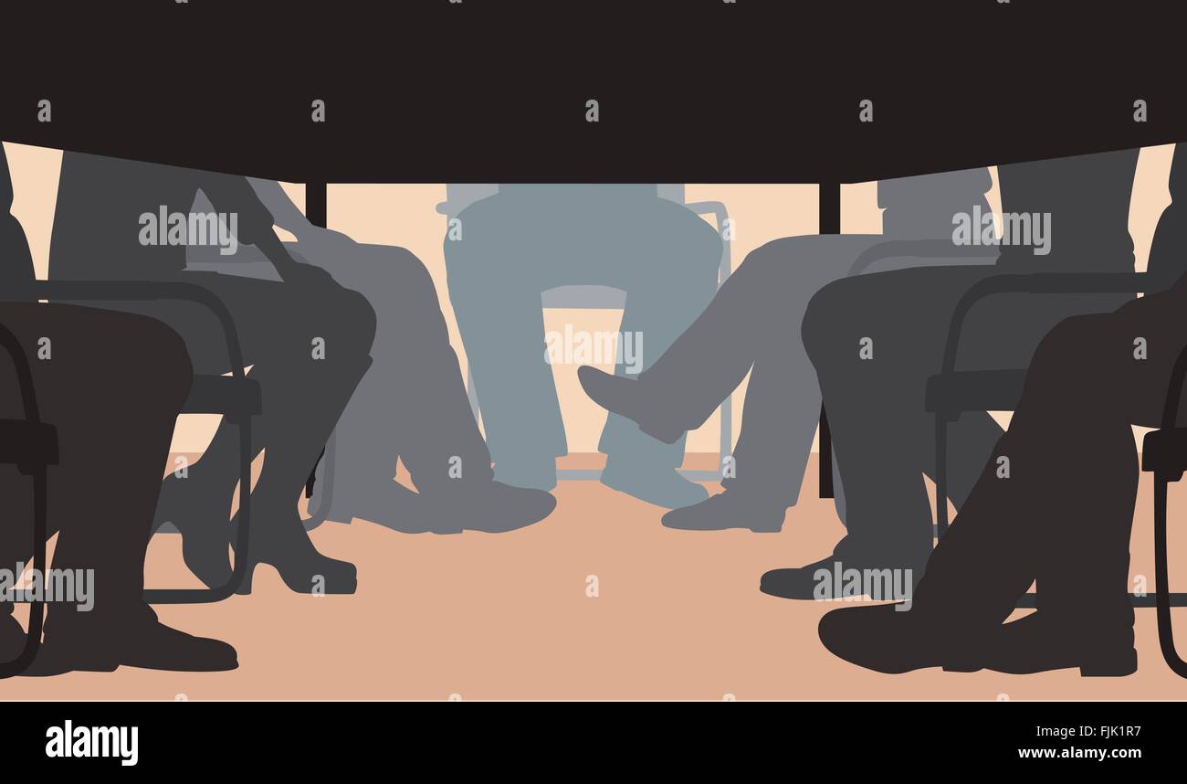 Spe8 vecteur illustration découpe modifiable d'un bureau sous la table de réunion Illustration de Vecteur
