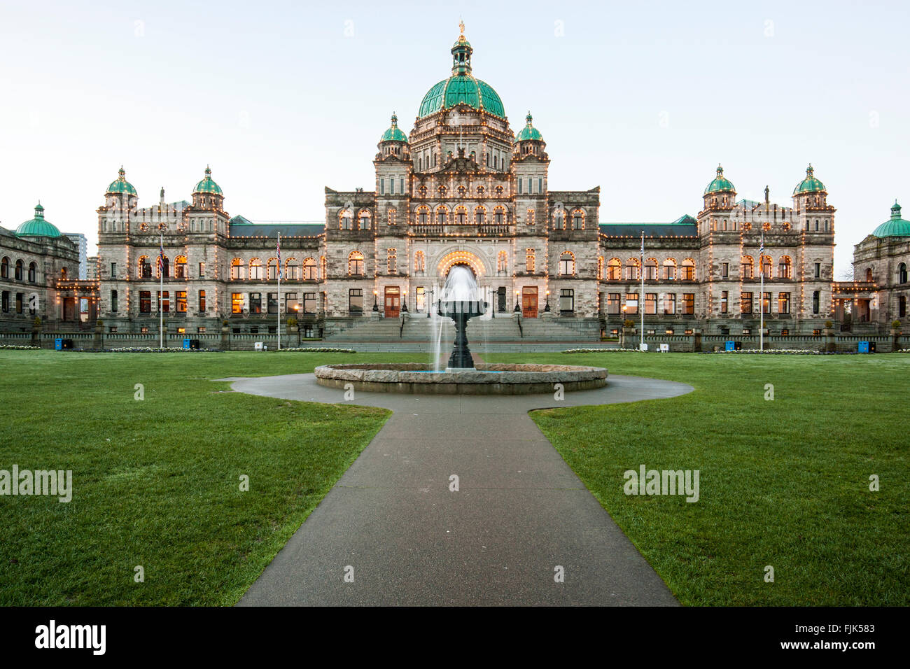 British Columbia Parliament Building - Victoria, île de Vancouver, Colombie-Britannique, Canada Banque D'Images