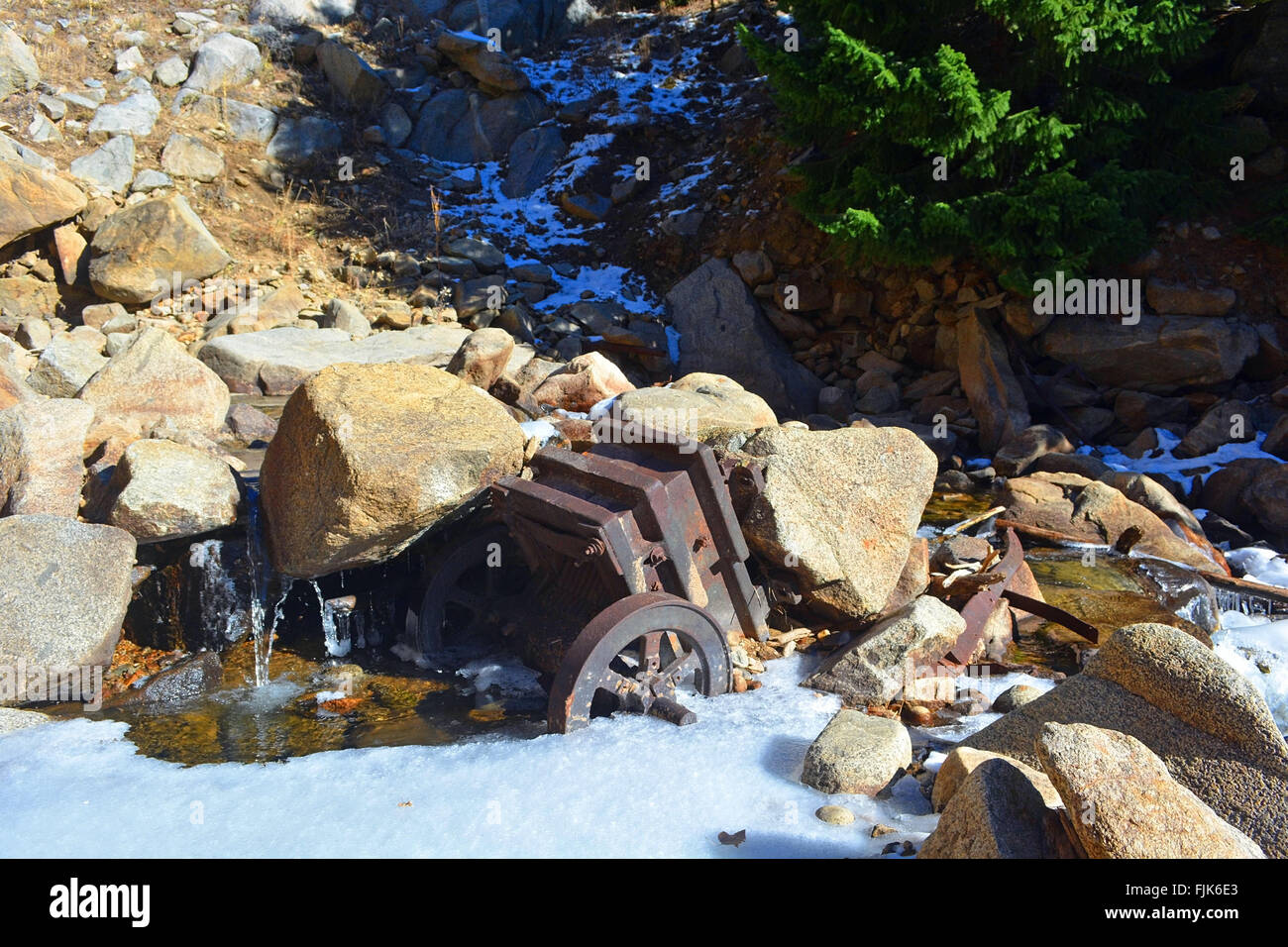 La rouille Antique Rock universel concasseur de minerai Banque D'Images