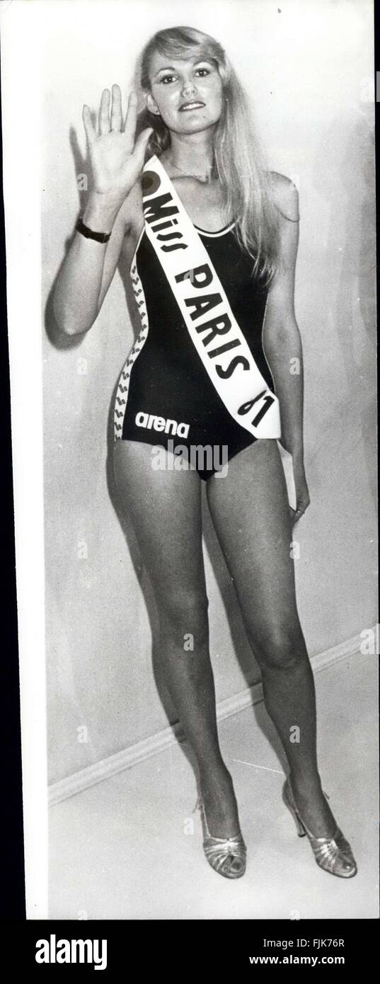 1981 - Miss Paris 1981 : 25 ans blonde Jeannine Leroux, vient de remporter le titre de "Miss Paris 1981' et elle va sur le le titre de Miss Monde qui se pla~~ à Londres plus tard cette année. © Keystone Photos USA/ZUMAPRESS.com/Alamy Live News Banque D'Images
