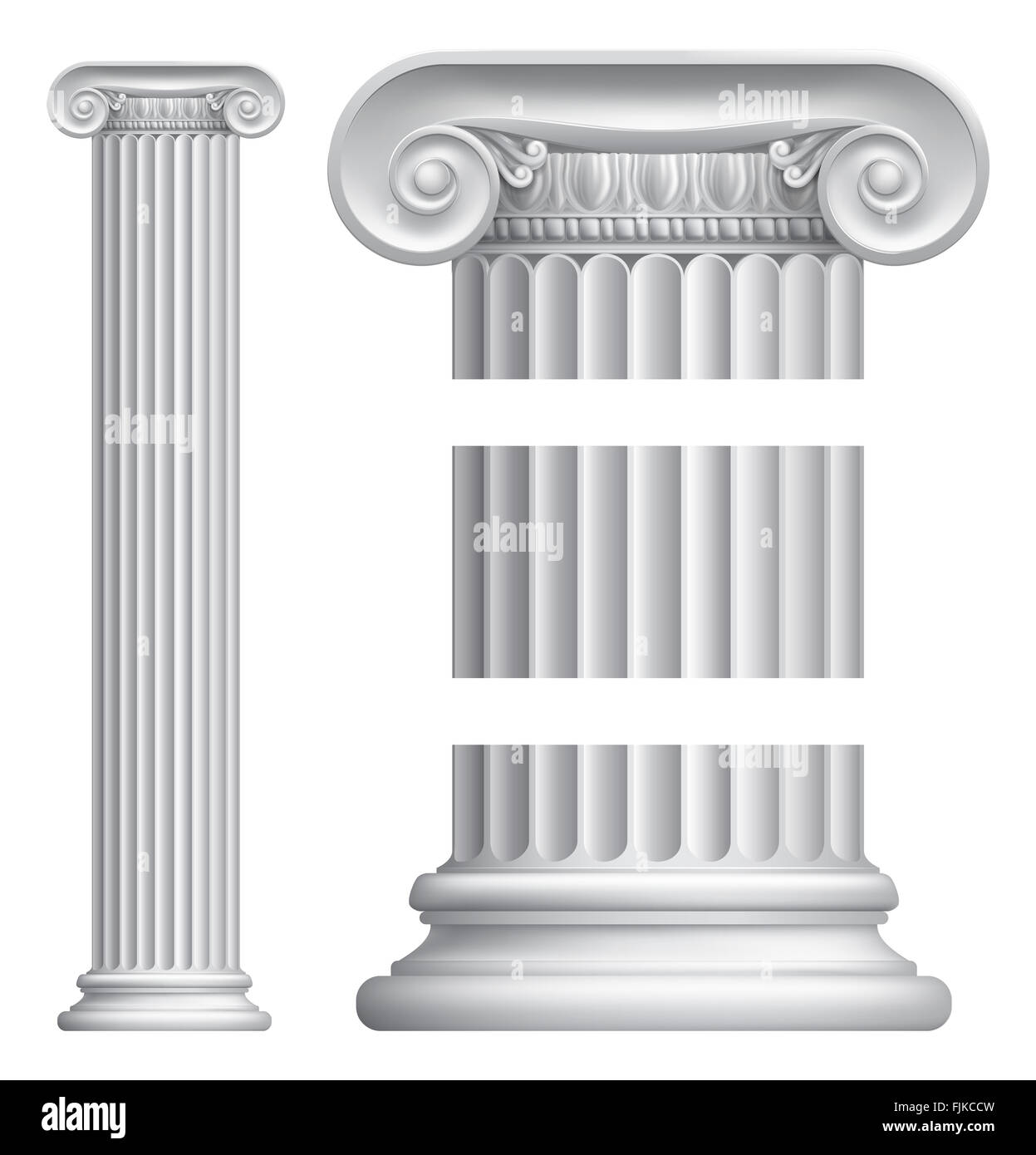 Une illustration d'une grecque ou romaine classique pilier colonne ionique Banque D'Images