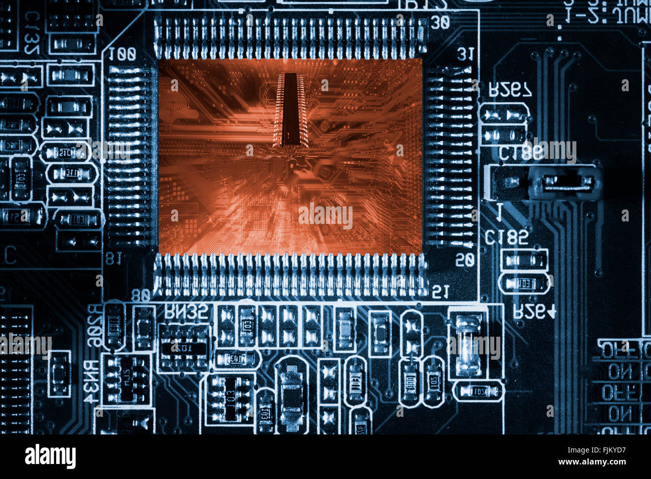 Technologie futuriste et partie informatique Banque D'Images