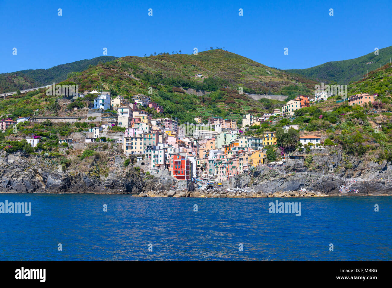 Ville de Riomaggiore, Italie Banque D'Images