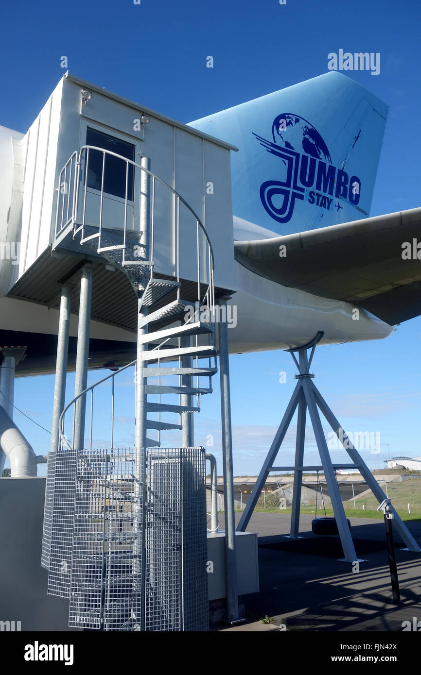 Hostel "Jumbo" hôtel à l'aéroport d'Arlanda, Stockholm, Suède Banque D'Images