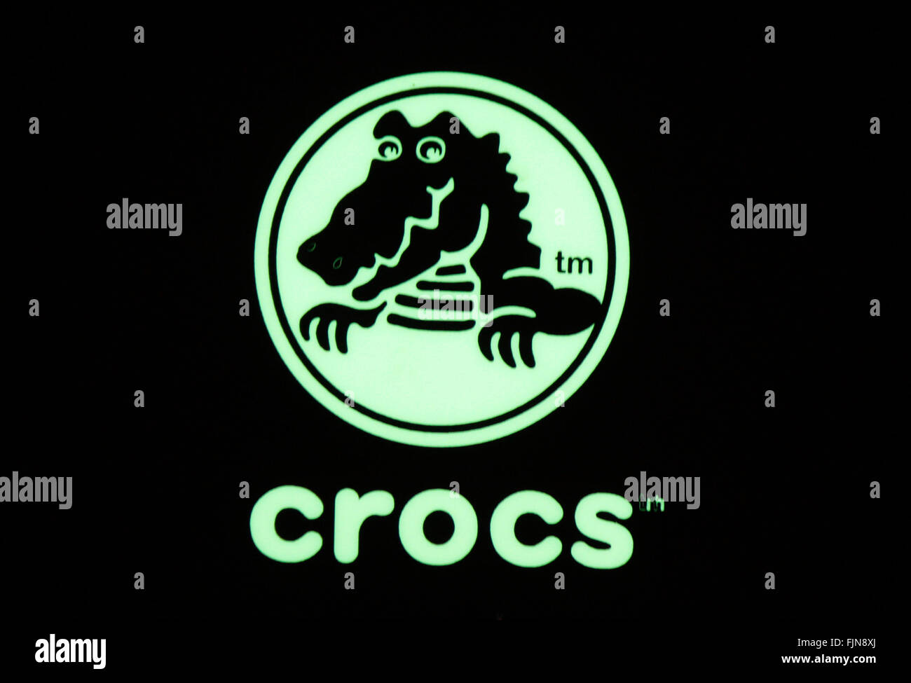 Markenname : 'Crocs', Berlin. Banque D'Images