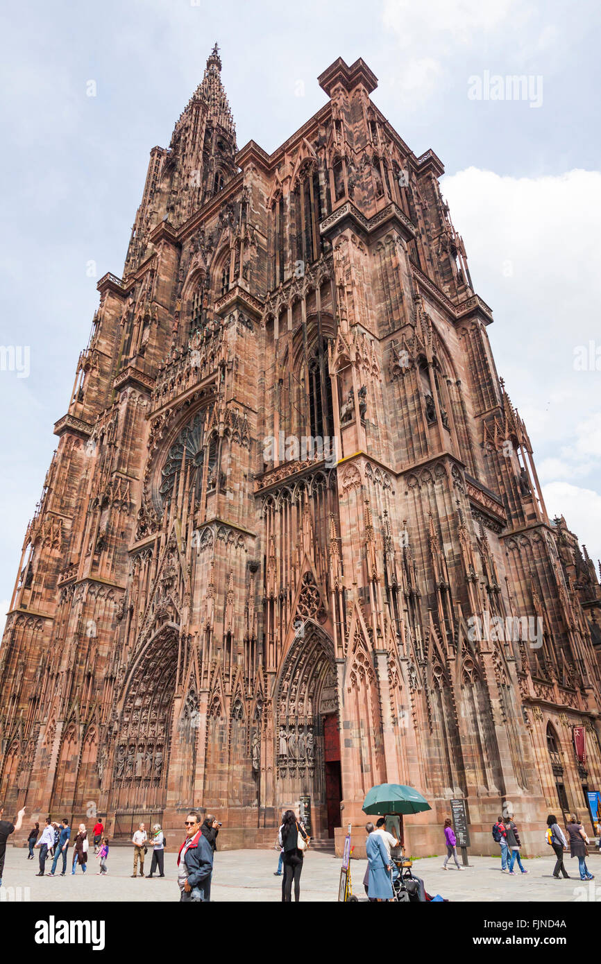 La cathédrale de Strasbourg (Cathédrale Notre-Dame de Strasbourg, Alsace, France) Banque D'Images