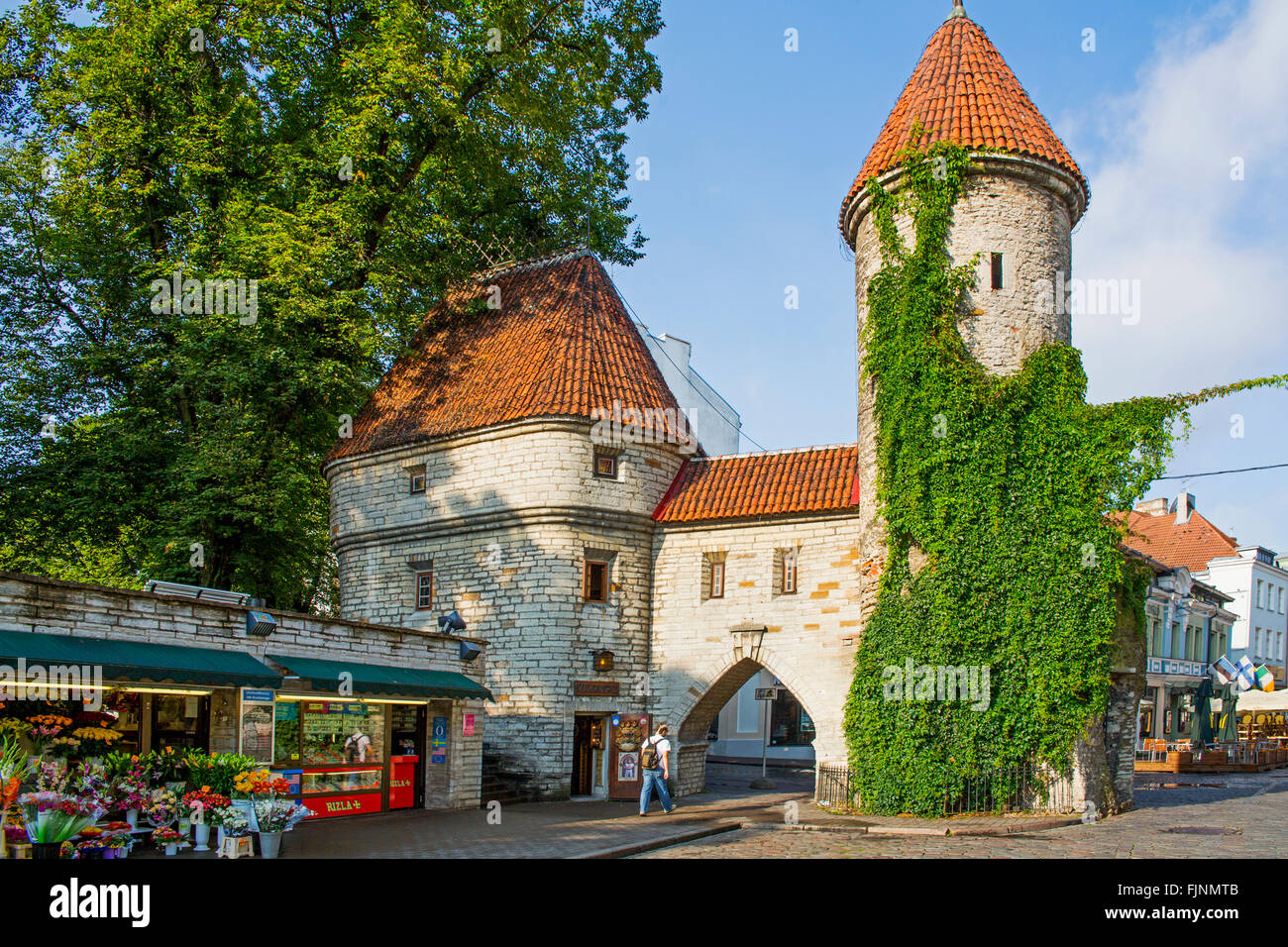 Géographie / billet, l'Estonie, Tallinn, ancienne porte de la ville, la Porte Viru, entrée à la ville basse, Additional-Rights Clearance-Info-Not-Available- Banque D'Images