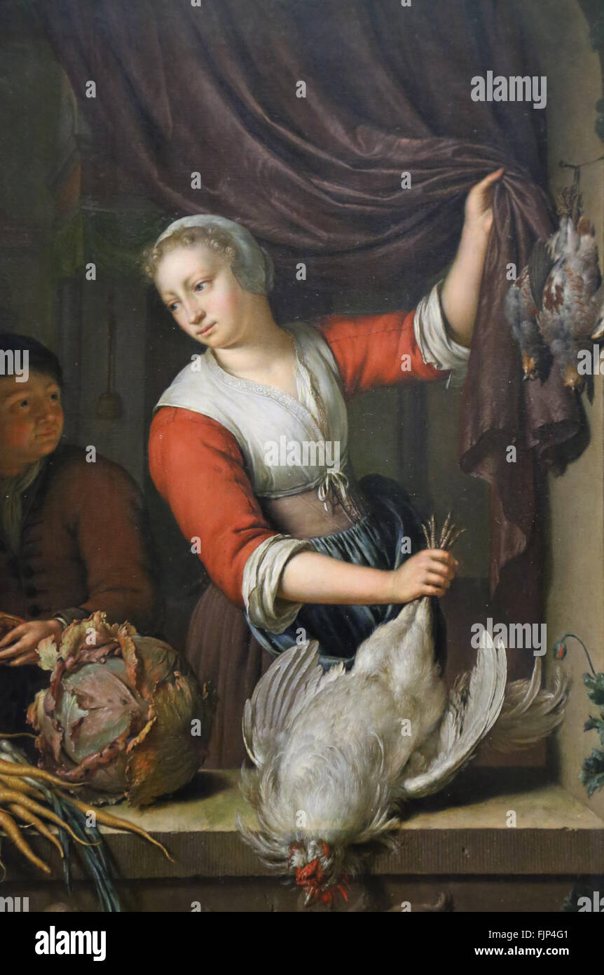 Willem van Mieris (1662-1747). Peintre de la Nord des Pays-Bas. Le cuisinier, 1715. Musée du Louvre. Paris. La France. Banque D'Images