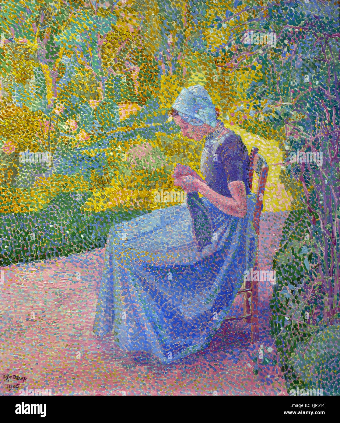 Aceworker, 1903 Jan Toorop ( Johannes Theodorus ) 1858 - 1928 French Indonesian Art Nouveau - Symbolisme - Pays-Bas peintre Pointillisme Banque D'Images