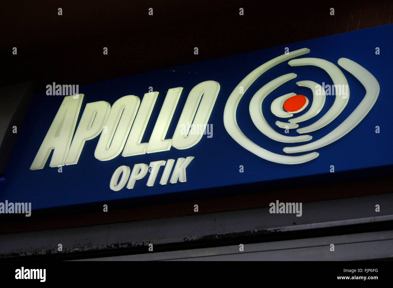 Markenname : 'Apollo Optik", Berlin. Banque D'Images