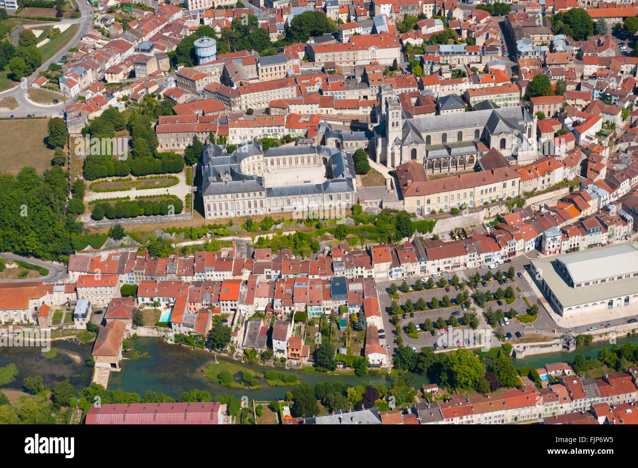 Meuse (55), ville de Verdun, cathédrale Notre Dame de Verdun (vue aerienne) // France, Meuse (55), Verdun ville, Notre Dame de V Banque D'Images