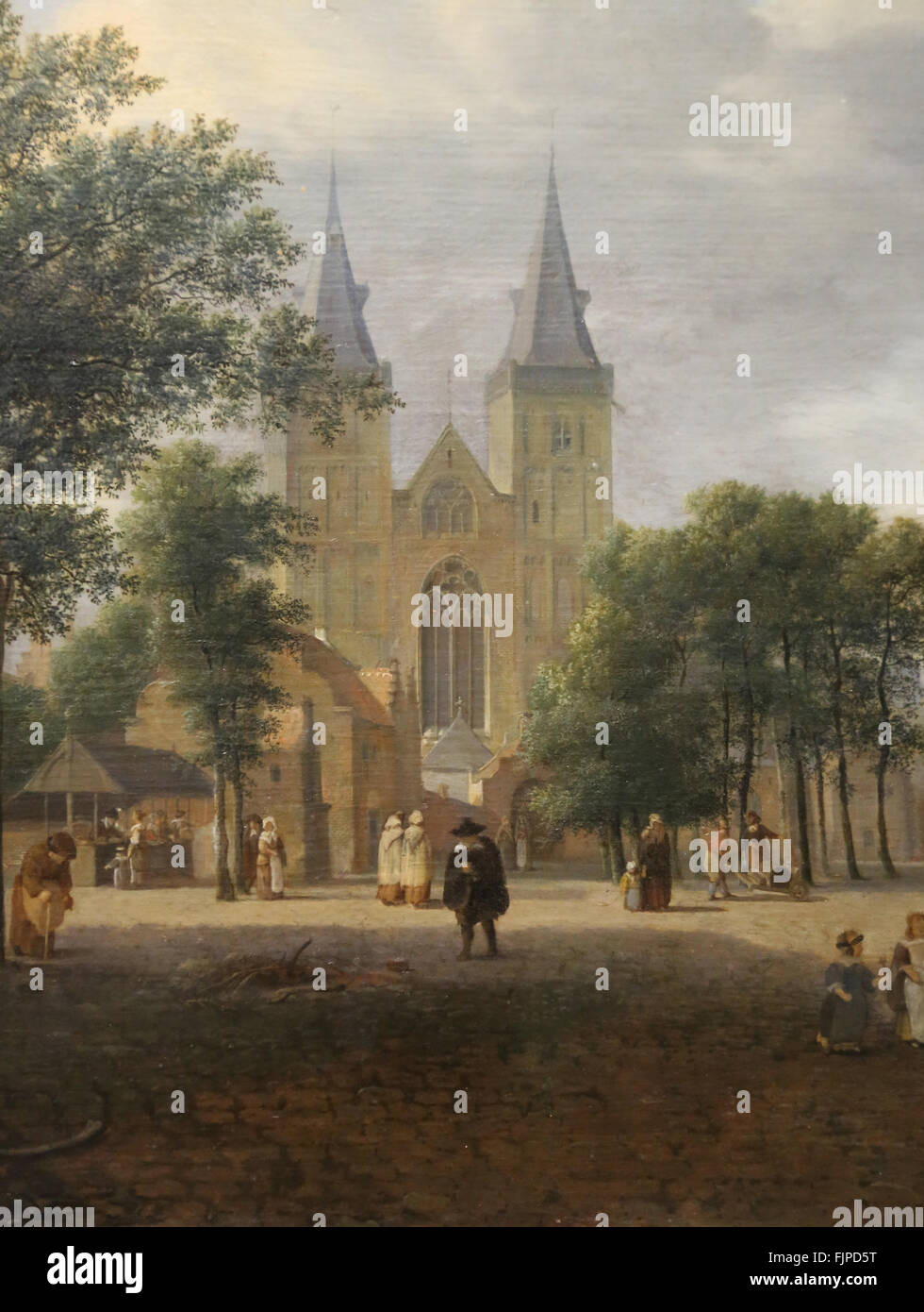 Jan van der Heyden (1637-1712). Peintre hollandais. Square et église St Victor, Xanten, Allemagne. 1692. Musée du Louvre. Paris. La France. Banque D'Images