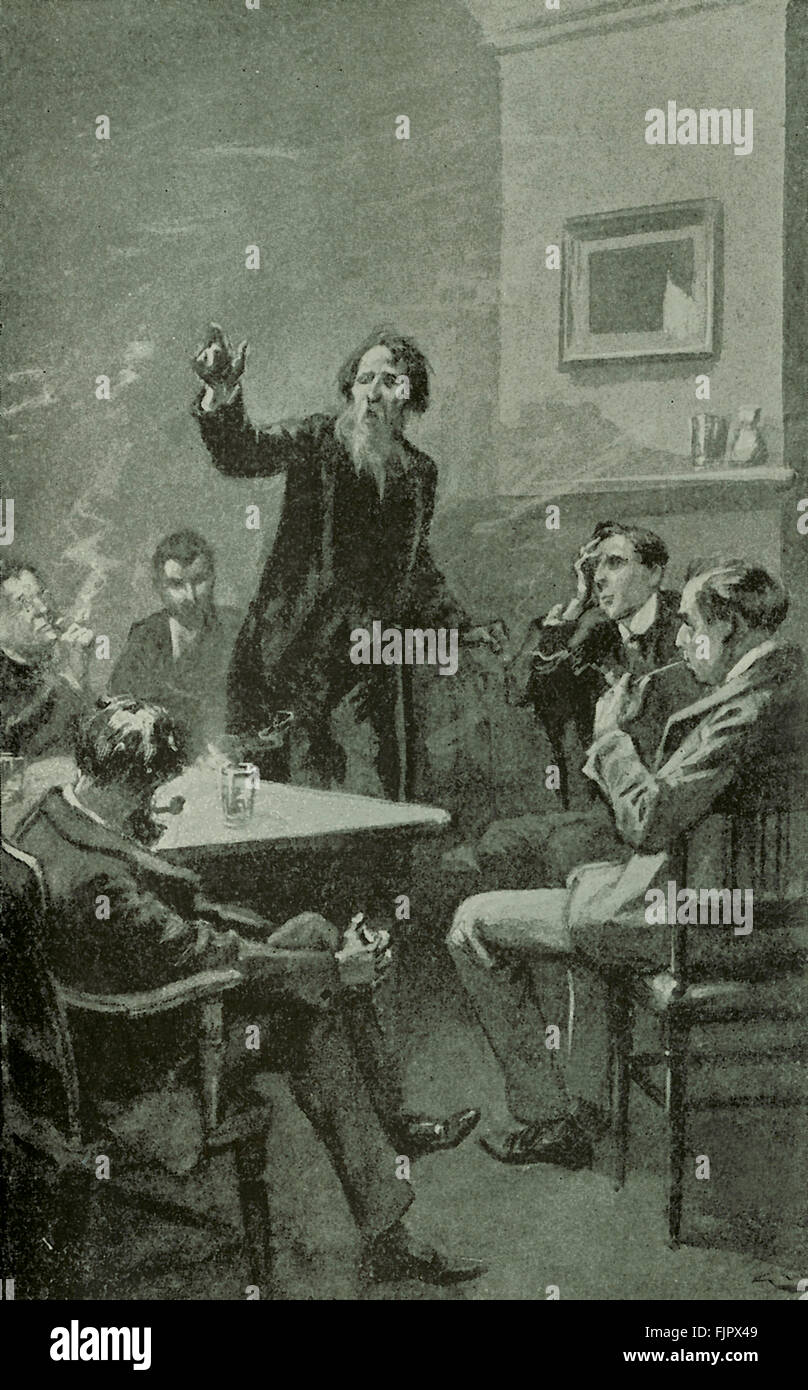 Daniel Deronda de George Eliot. Mardochée s'adressant à Deronda. Sous-titre suivant : "Vous devez voici une gloire où je vois.' Illustration par Gordon Browne. D'abord publié 1876. GE - était un nom de plume pour Mary Ann Evans 22 novembre 1819 - 22 décembre 1880. GB : l'artiste anglais 15 avril 1858 - 27 mai 1932 Banque D'Images