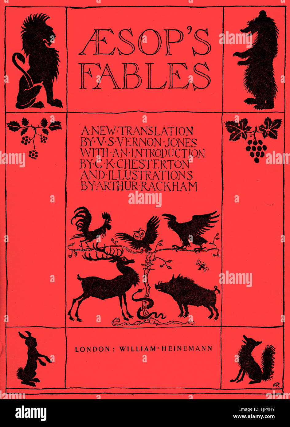 Les Fables d'Ésope, frontispice. Edition 1933 illustré par Arthur Rackham (1867-1939) Banque D'Images