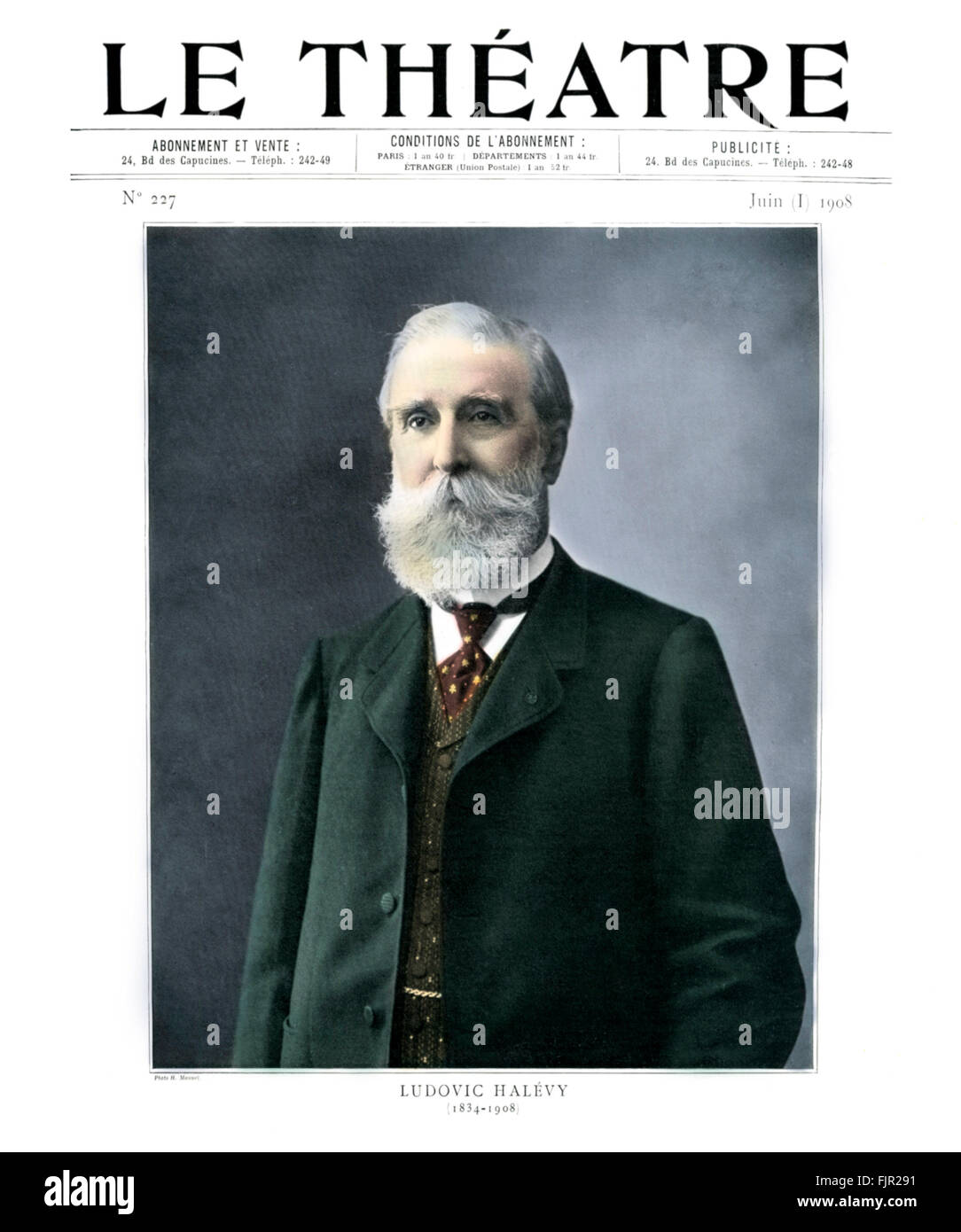 Ludovic Halévy, portrait, 1908. Auteur et dramaturge français 1 Janvier 1834 - 7 mai 1908. Banque D'Images