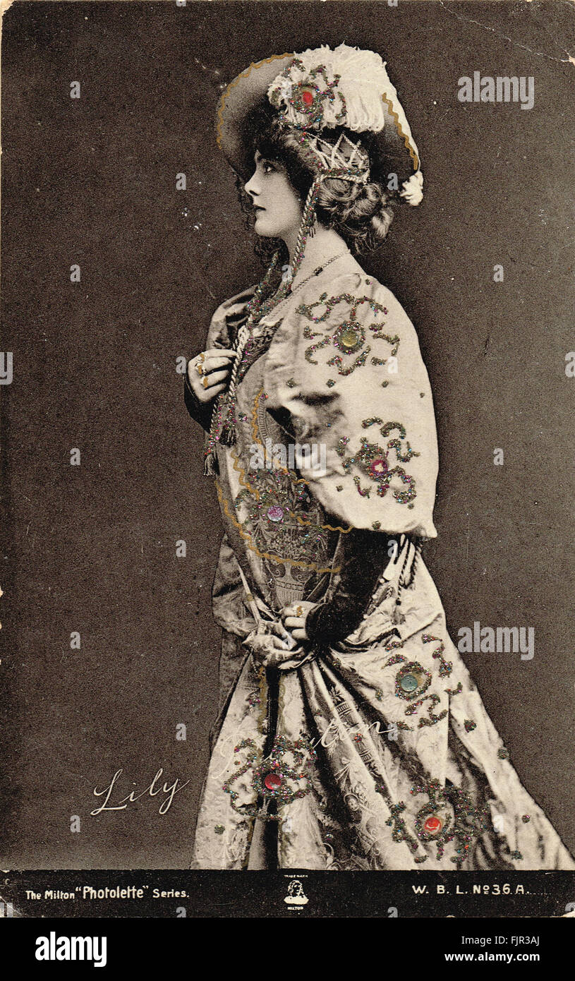 L'ère d'Edwardian Postcard actrice & chanteuse Lily Brayton Banque D'Images
